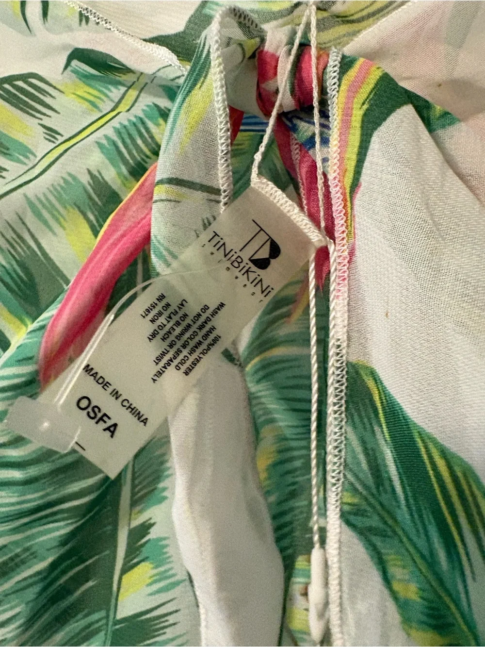 TiniBikini tropical bird of paradise swim cover-up